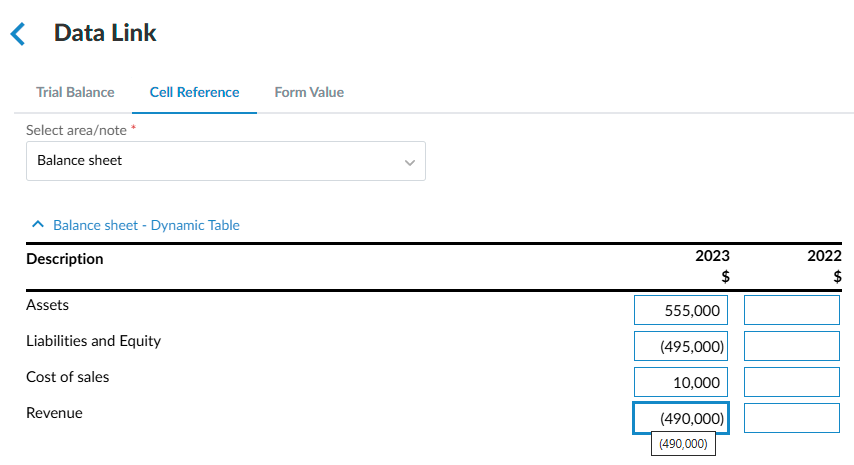 Select a cell to reference it in your custom calculation. 