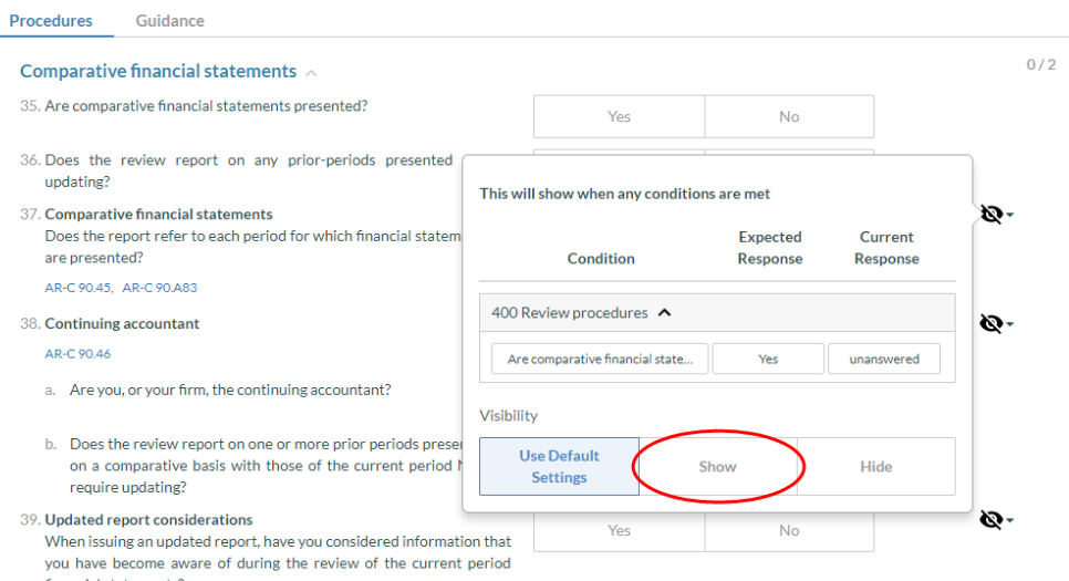 Query question - visibility options