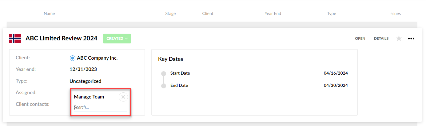 Enter a staff member's name to select their profile.