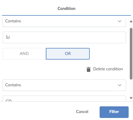 Create a filter condition to isolate the subset of data on which you want to run the analytic test.