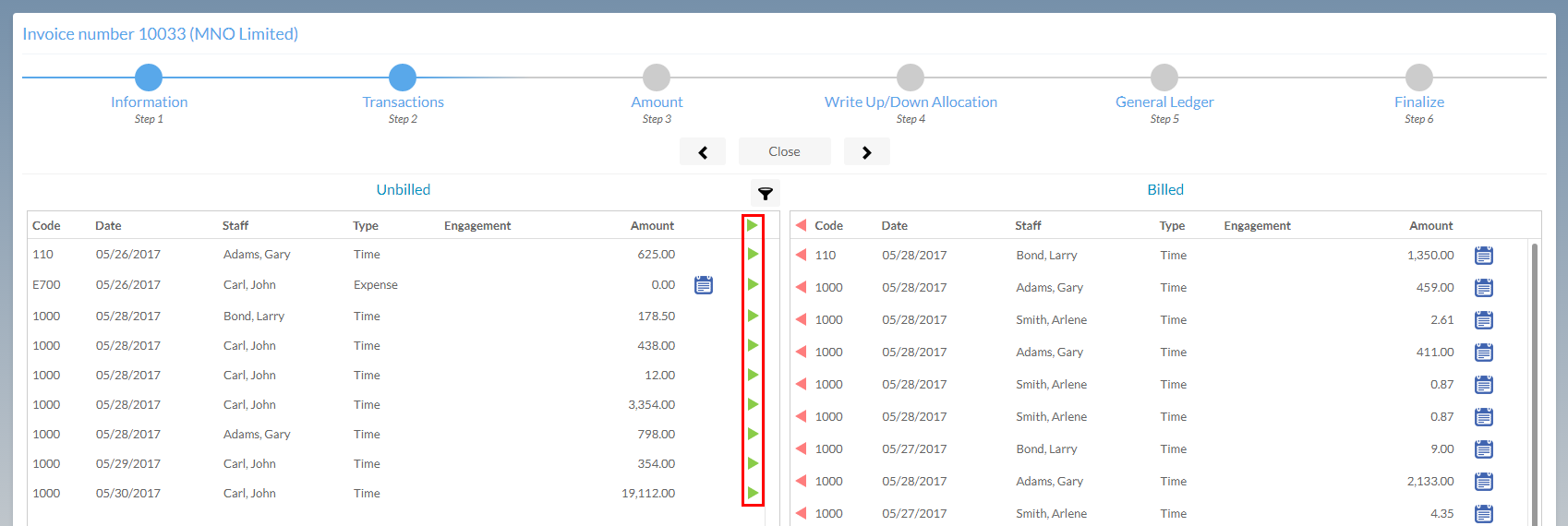 Adding items to a pre-existing invoice.