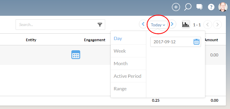 Choose one of the predefined time periods, or choose Range to enter your own start and end dates.