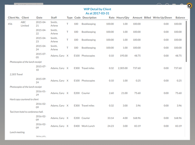 You can review the details of the WIP list in this report.