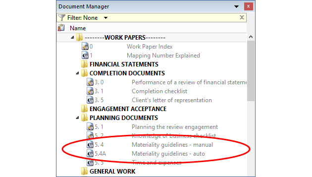 Open the documents to review the materiality data.