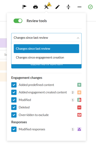 The Review Tools drop-down.