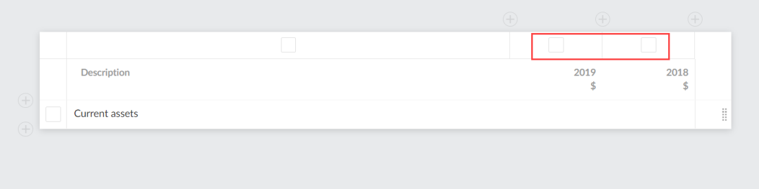 Dynamic table in edit mode.