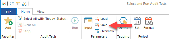 Save parameters
