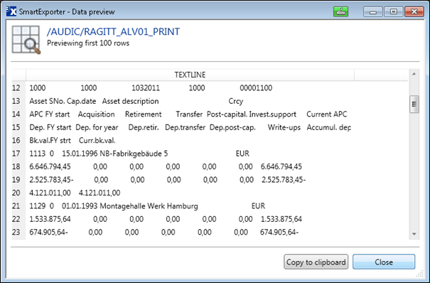 Preview with output formatting