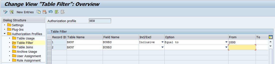 New table filters in the overview
