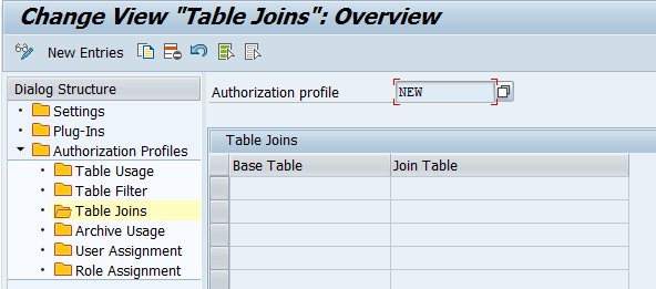 Configure table joins