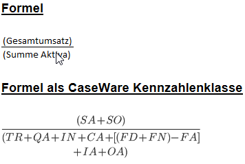 The formula for activity ratio A8