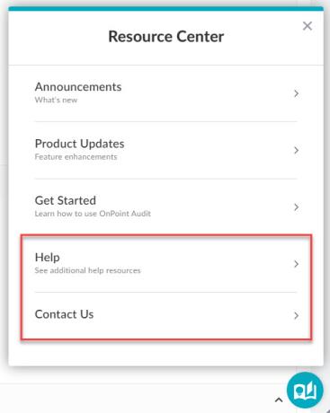 New Help and Contact Us sections in the interactive Resource Center.
