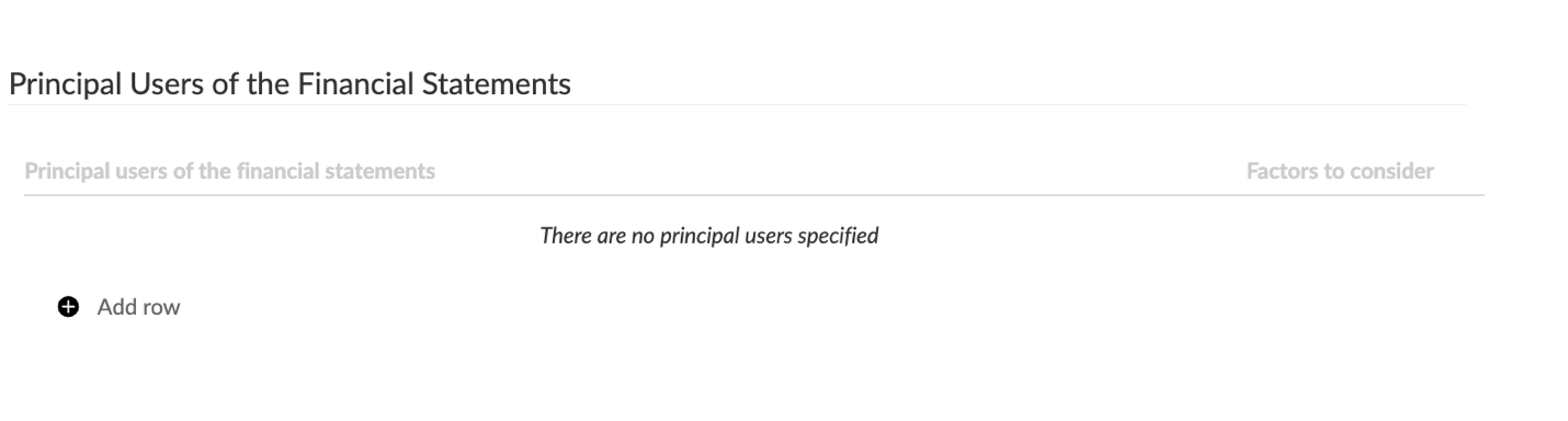 Principal Users of the Financial Statements section