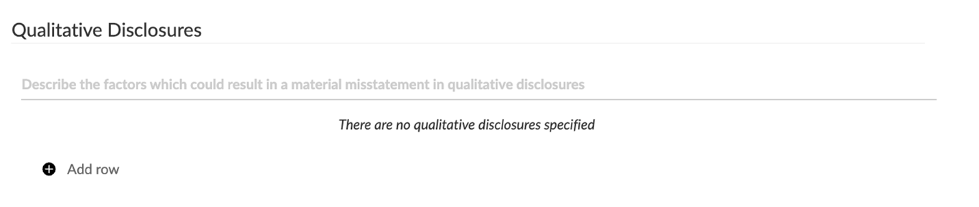 Qualitative Disclosures section