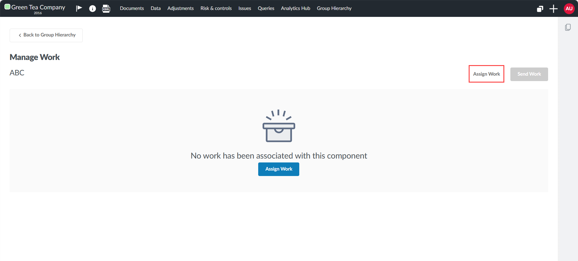 Selecting Assign Work to open the Assign Work dialog.