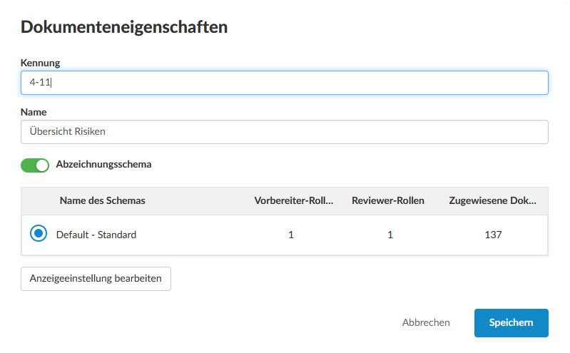  Sign-off Scheme option in the Document Properties dialog.