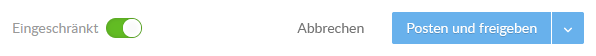 Select the Limited toggle to make the activity private. The toggle turns green to indicate that access to this activity will be limited.
