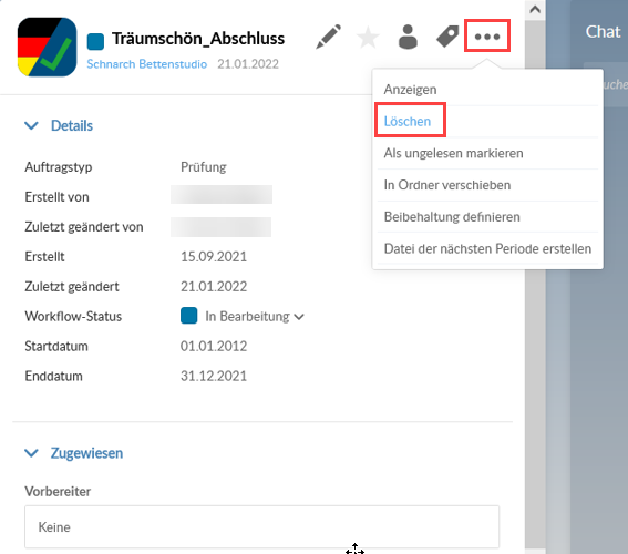 Select Delete from the More Actions menu.