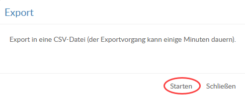 Start the export process