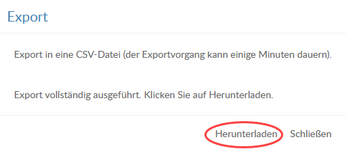 Download the exported file
