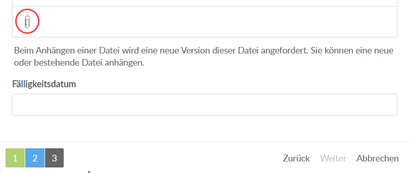 The Attach Files icon in the Create File Request dialog.