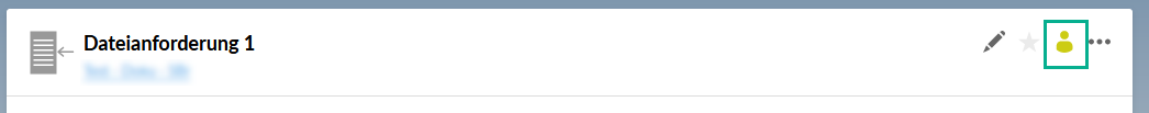 Select the share icon to reassign a file request