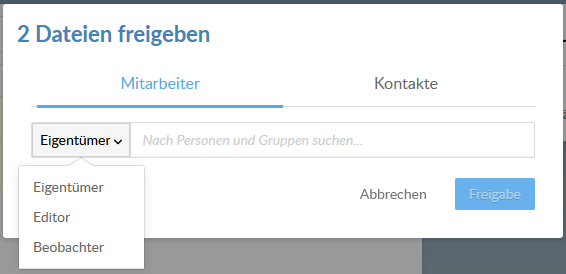 The Share dialog with three files selected.