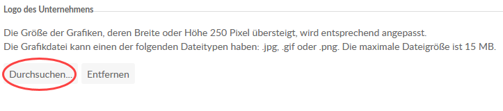Select Browse and locate your logo on your computer.