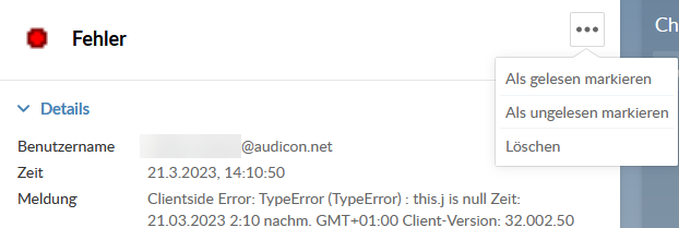 Error message
