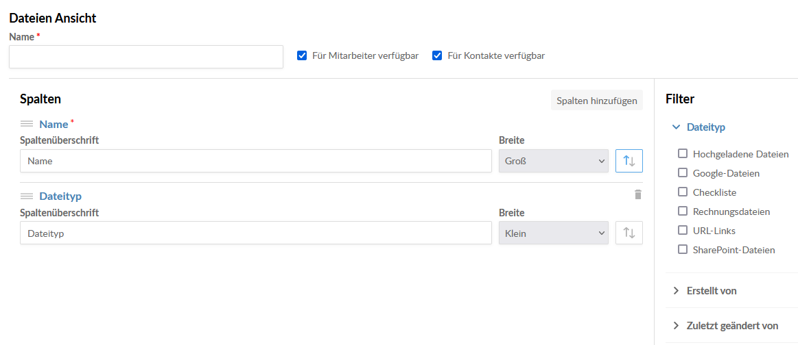 A new Files view on the Views Management page.