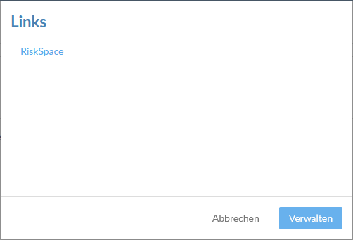The Links dialog seen when users select Links from the Cloud menu