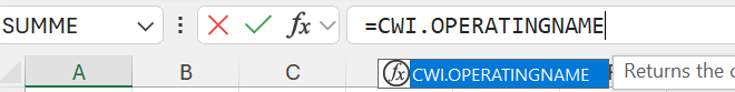Select the desired functions and press Tab.