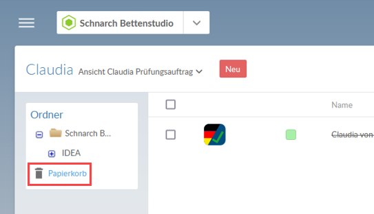 Select the Recyle Bin from the Folders menu.