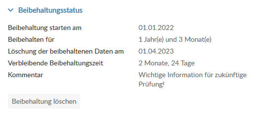 File Retention Status