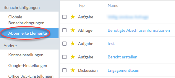 Select Subscribed items to see a list fo all content you're subscribed to