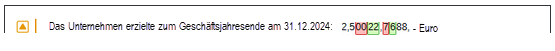 An example comparison between two versions of a text area.