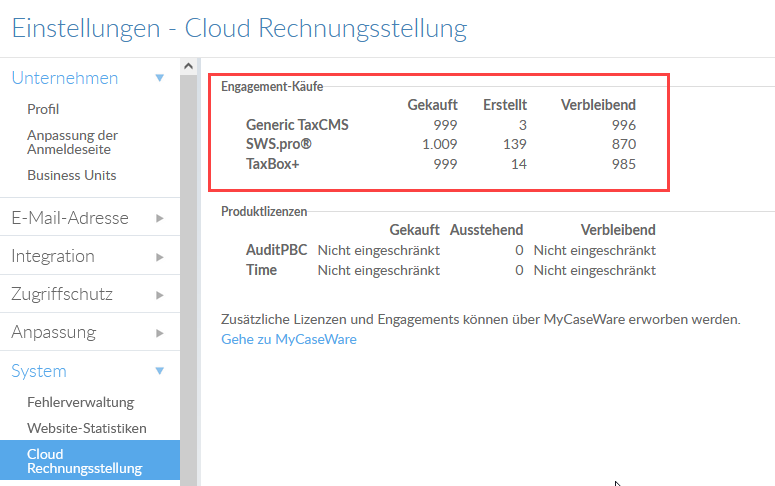 View your purchased engagements under Engagement Purchases in the Cloud Billing page.
