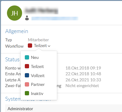 Set a user's workflow from their profile