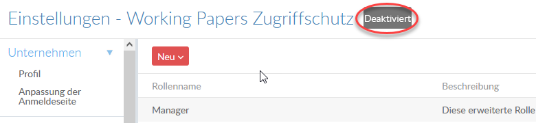 Select the Disabled button near the top of the page.