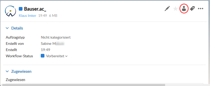 Select the Share icon in the details pane.