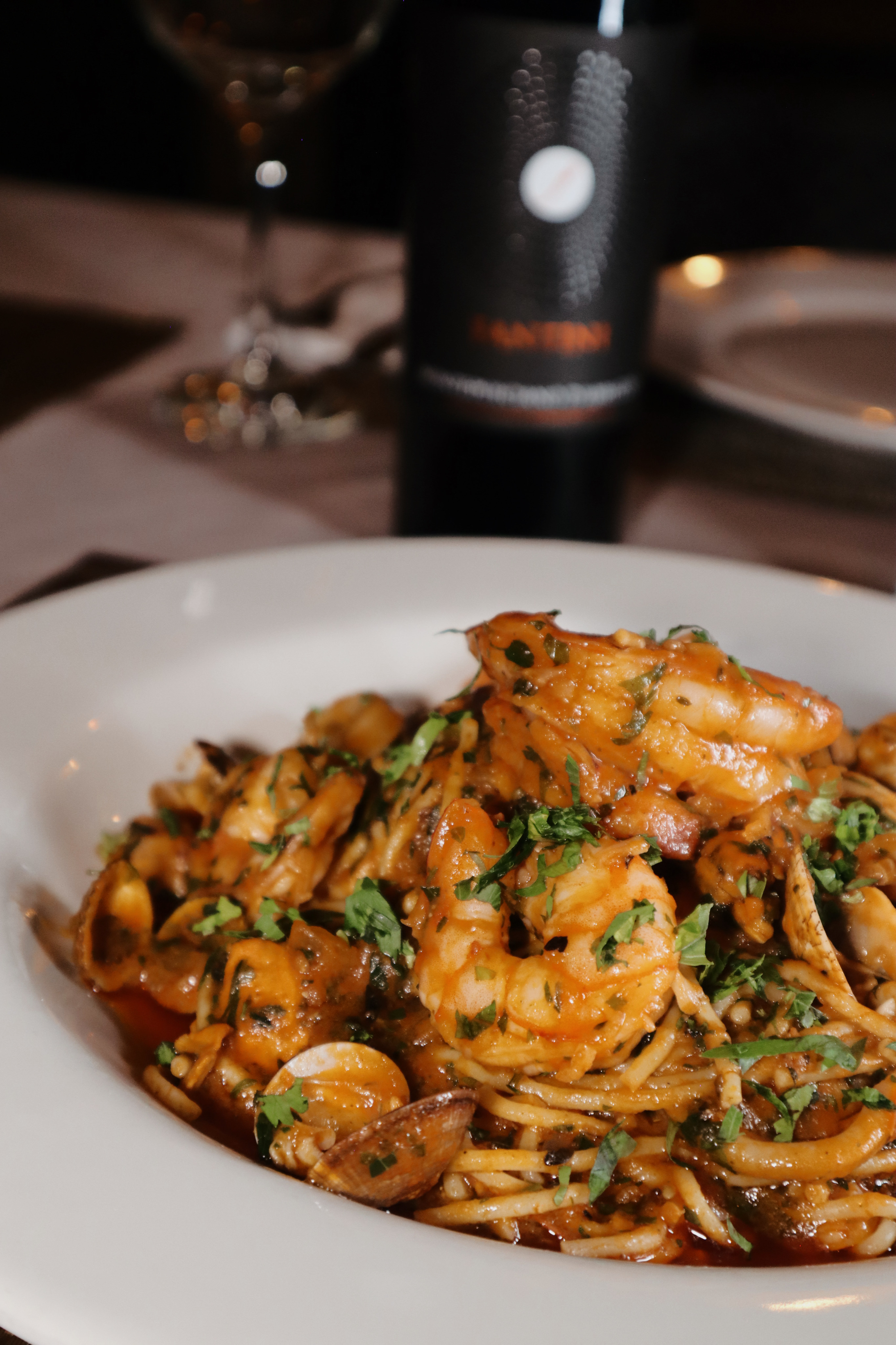 image of decorated event space (for a fine dining restaurant)