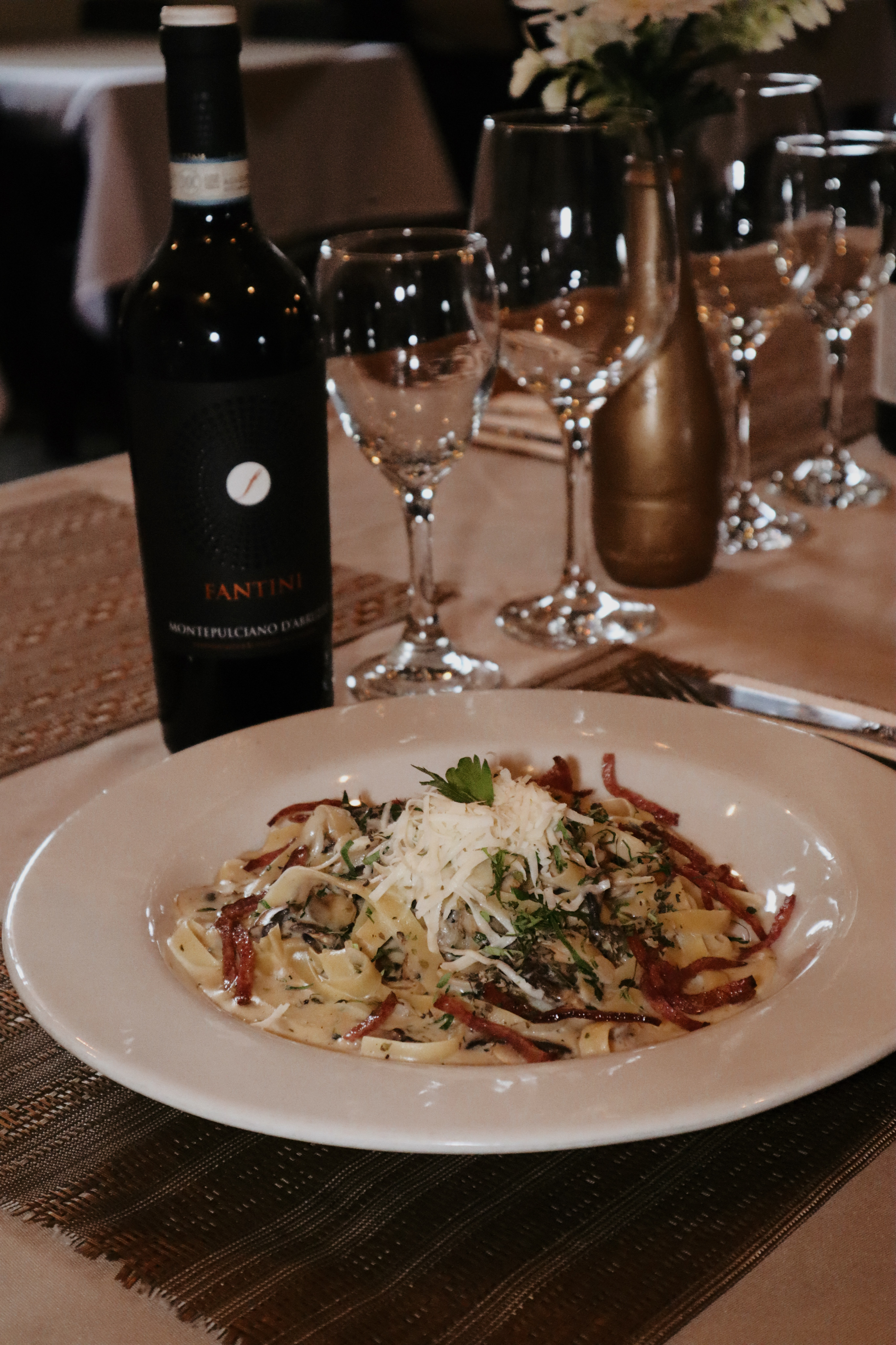 image of wine selection (for a fine dining restaurant)