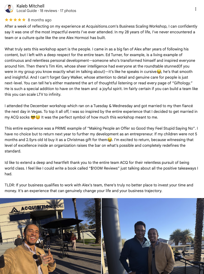Verified Google review