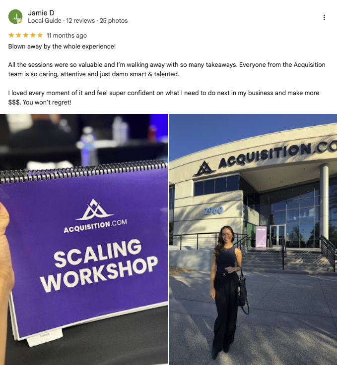 Verified Google review