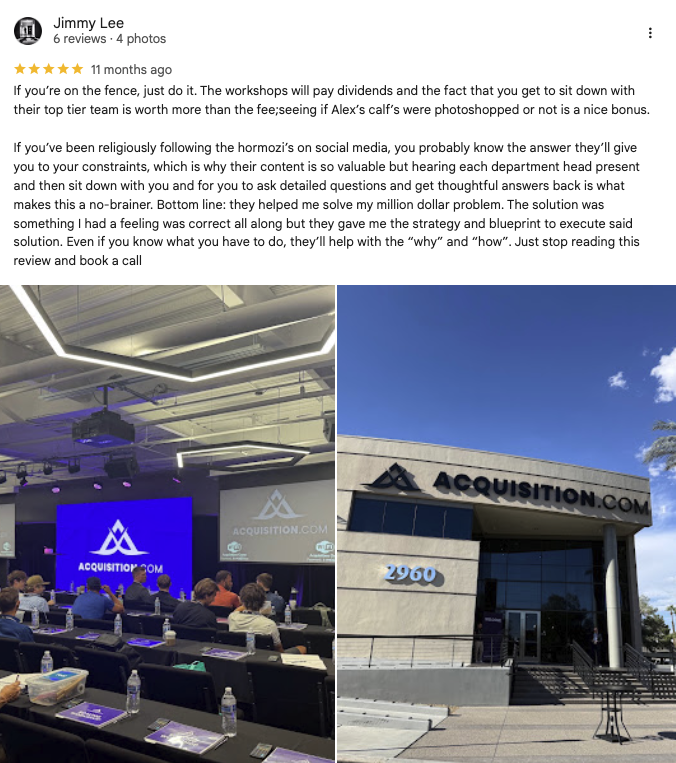 Verified Google review