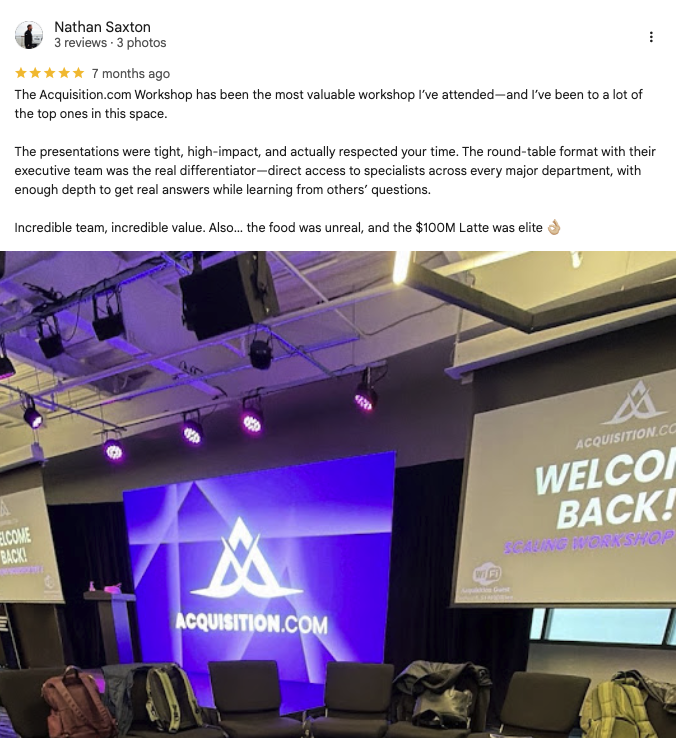 Verified Google review