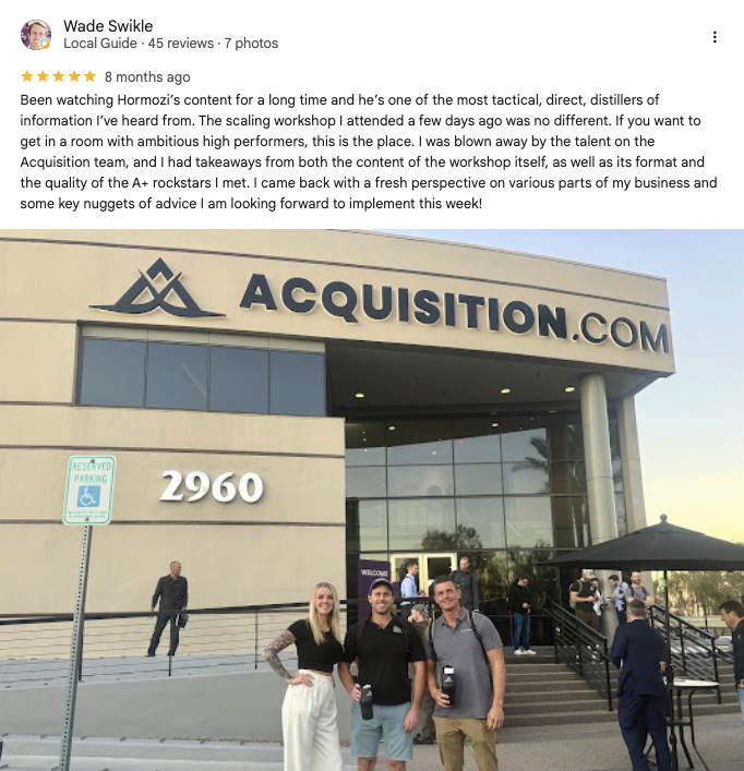 Verified Google review