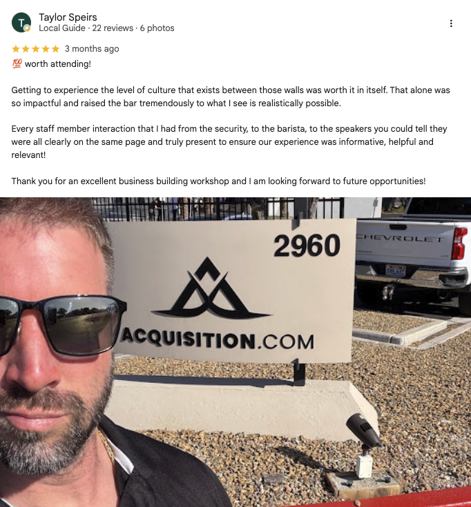 Verified Google review