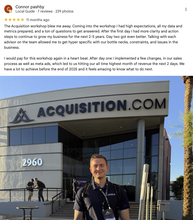 Verified Google review