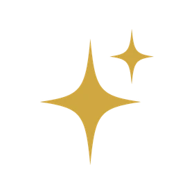 Two yellow sparkle stars of different sizes on a transparent background.